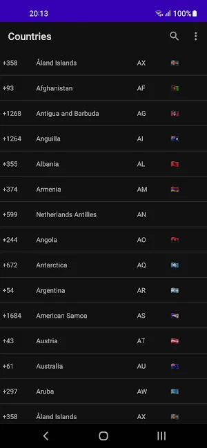 World Dial Codes and Flags Screenshot 2