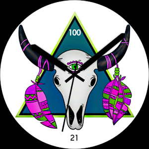 Boho Skull Bull Pink Watchface Screenshot 2