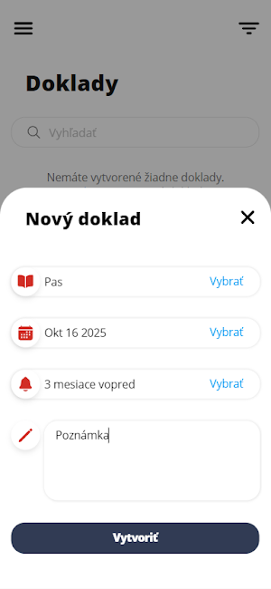 Platnosť dokladov Screenshot 2