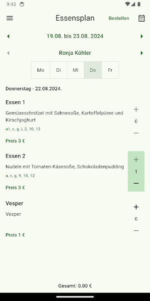 MenuePlaner Screenshot 1
