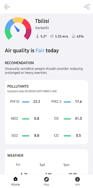 Georgian Air Quality Screenshot 1