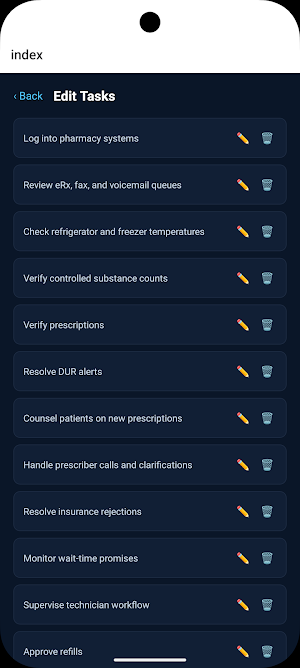 Pharmacist Daily Checklist Screenshot 3