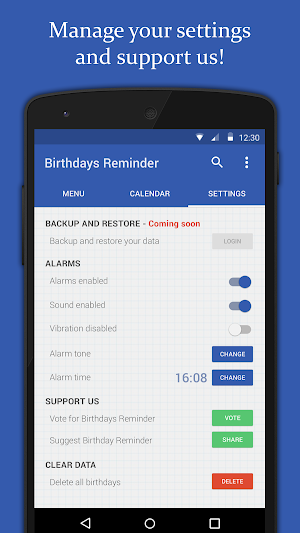 Birthdays Reminder Screenshot 2