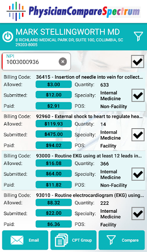 PhysicianCompareSpectrum Screenshot 1