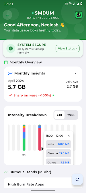 SMDUM: Data Usage Monitor Screenshot 1