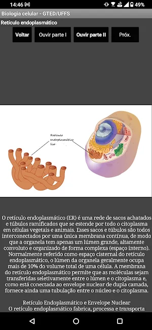 Biologia celular  acessível. Screenshot 3