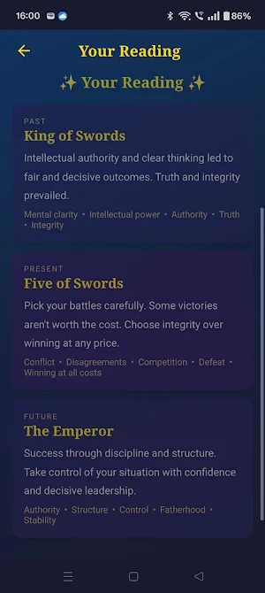 Tarot Cards Reader - Beginner Screenshot 1
