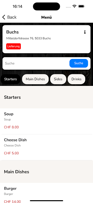 Restaurant Zentrum Buchs Screenshot 1