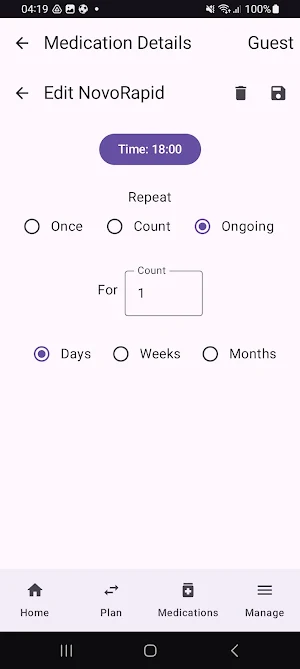 Schminder Screenshot 2