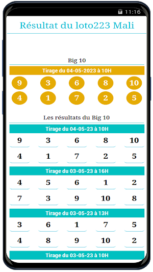 Résultat Loto Mali Screenshot 3