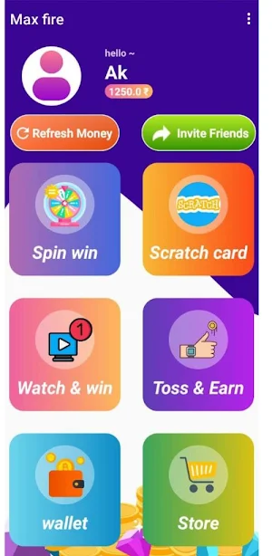 Max Fire  - Diamond Cash Earn Screenshot 1