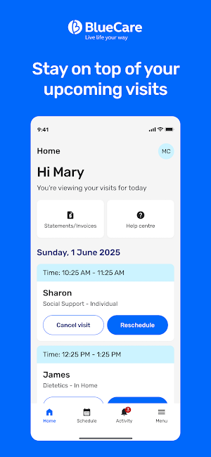 BlueCare HomeCare App Screenshot 0
