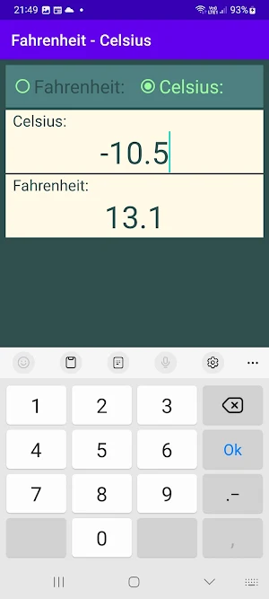 Celsius - Fahrenheit Screenshot 0