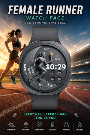 Female Runner: Wear OS Watch Screenshot 3