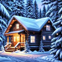 Log House Cabin Wallpaper