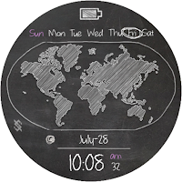 BFF77-Blackboard Art World Map