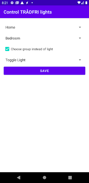 TRÅDFRI Tasker Plugin Screenshot 3