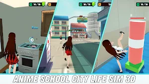 Anime School City Life Sim 3D Screenshot 0