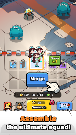 Lucky Assemble: Merge&Defense Screenshot 1