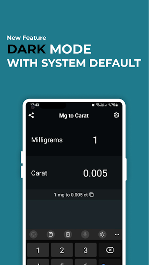 Milligram mg to Carat Convert Screenshot 3