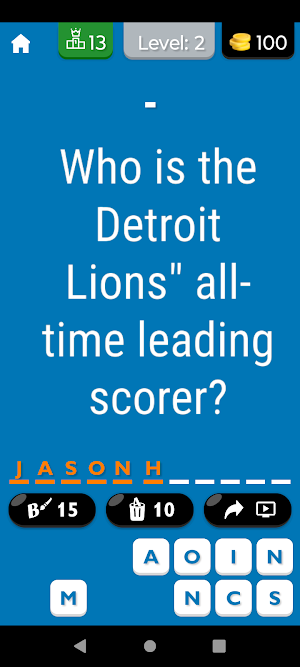 Detroit Lions Football Quiz Screenshot 2