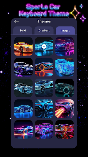 Keyboard Theme, Neon Super Car Screenshot 3