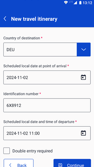 EU Carrier Interface Screenshot 2