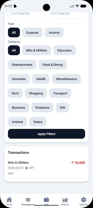 Expense & EMI Manager Screenshot 1