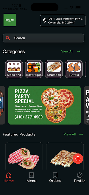 Wings And Things Pizza Screenshot 0
