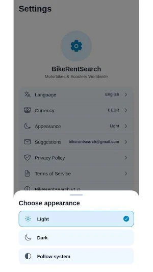 BikeRentSearch Screenshot 1