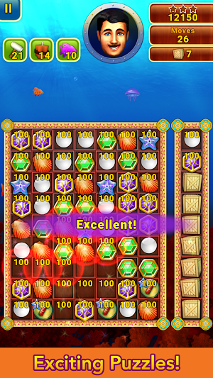 OceanuX - Underwater Match 3 Screenshot 2