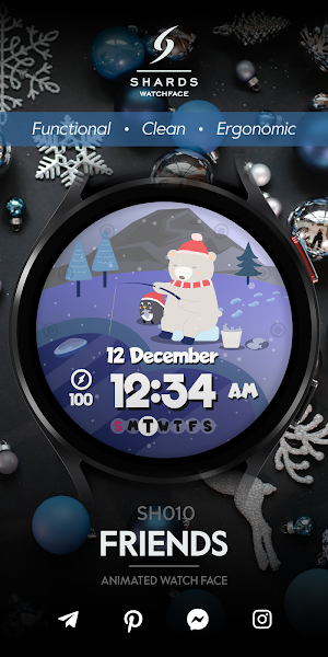 SH010 Watch Face, WearOS watch Screenshot 0