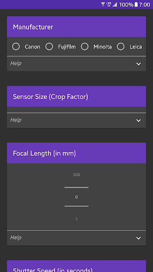 Night Photo Exposure Finder Screenshot 0