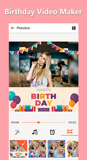 Birthday Song Video Maker Screenshot 1