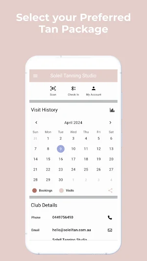 Soleil Tanning Studio Bookings Screenshot 1