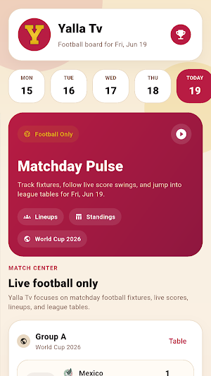 Yalla TV - Live Football Score Screenshot 1