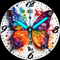 Butterfly Analog Watch Face