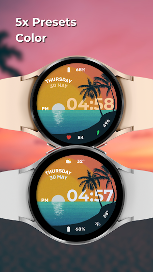 EXD049: Summer Sea Watch Face Screenshot 2