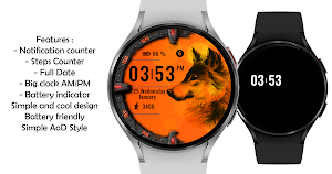 Orange Fox Watch Face Screenshot 1