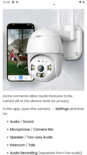 HD Wireless IP Camera App Hint Screenshot 2