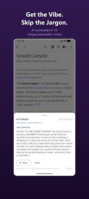 WikiVibe: Reader for Wikipedia Screenshot 1