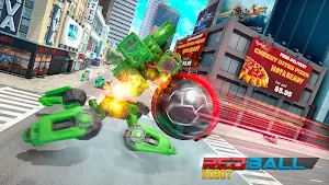 Red Ball Robot Car Transform: Flying Car Games Screenshot 3