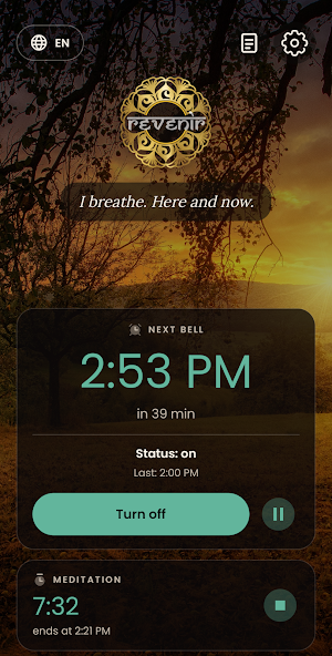 Revenir: mindfulness bell Screenshot 1