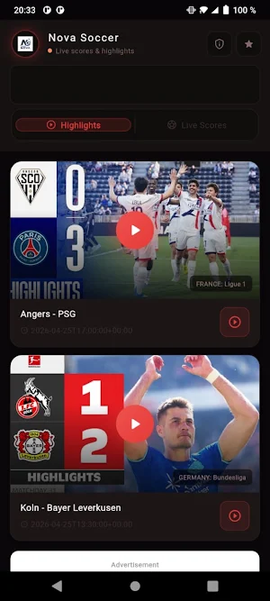 Nova Soccer Hub : Live Score Screenshot 0