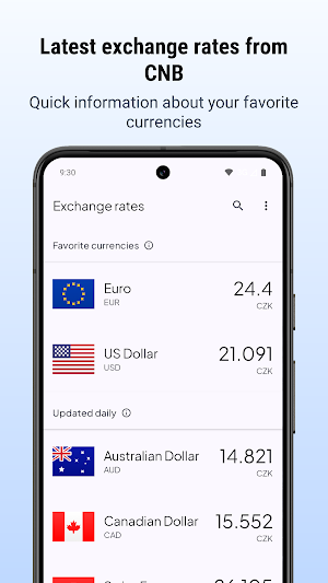 Czech Koruna Exchange Rates V2 Screenshot 1