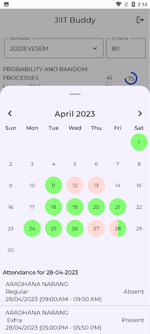 JIIT Buddy - Jaypee Webportal Screenshot 2