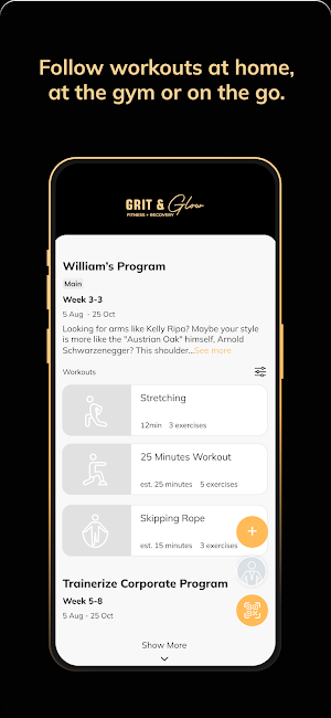 Grit and Glow Fitness Screenshot 2