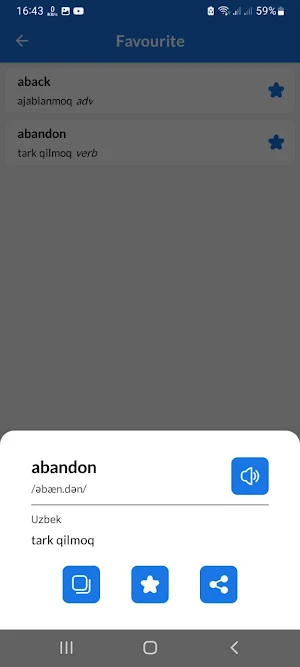 English-Uzbek Dictionary Screenshot 2