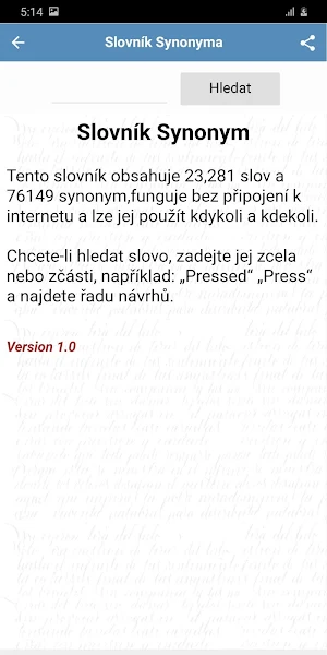 Český slovník synonym Screenshot 0