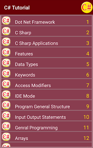 C# Tutorial - C Sharp Screenshot 0